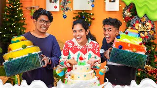 Christmas Cake Making Challenge 😂 Funny Challenge Video [upl. by Akerahs287]