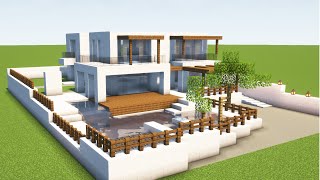 MODERNE VILLA mit POOL in MINECRAFT bauen TUTORIAL HAUS 310 [upl. by Nnawaj]