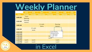 How to Make a Weekly Schedule in Excel  Tutorial [upl. by Kramer]