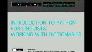 DigiLing  Introduction to Python for Linguists  Unit 111 [upl. by Arihsat]