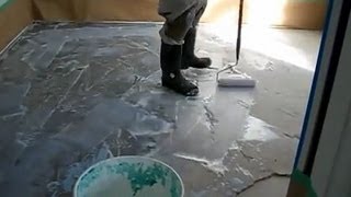 Repair Cracked Concrete Subfloor Insurance Work Howto Leveling Concrete Floor MrYoucandoityouself [upl. by Asserak]