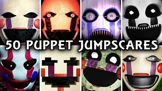 50 PUPPET JUMPSCARES  Marionette in FNAF amp Fangames [upl. by Sanez]