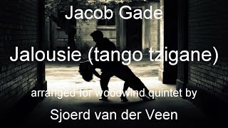 Jalousie tango tzigane  Jacob Gade  for woodwind quintet scrolling [upl. by Ablem]