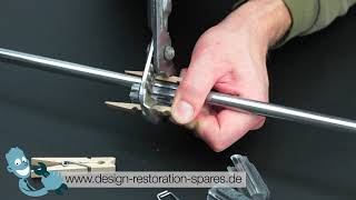 How to install Glides for Harry Bertoia Diamond Chair Bird Chair and Side Chair [upl. by Nessaj]