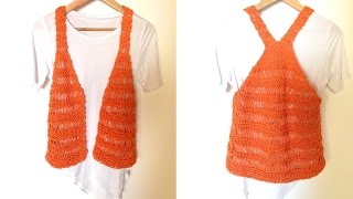 How to Loom Knit a Summer Vest DIY Tuteate [upl. by Airamas]