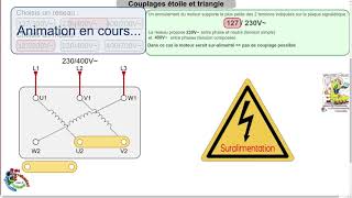 Moteur asynchrone triphasé  couplage étoile ou triangle [upl. by Ardnekahs]