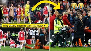 😭 Arsenal Womens player FRIDA MAANUM collapsed and stretchered off from the pitch vs Chelsea [upl. by Abbie]