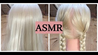 ASMR Relaxing Hair Play amp Hair Styling No Talking Hair Brushing Spraying Tapping amp Braiding [upl. by Port]