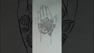 tikki mehndi design back hand  pencil shading mehndi design artofhandpapermehndi [upl. by Uela]