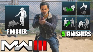 MW3  Rick Grimes Battlepass 5 Finishers Voice Lines [upl. by Hasila]