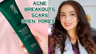 Jade salicylic acid tea tree face wash acne oily skin care  zartasha zar [upl. by Acinoev]