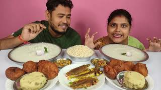 panta vat aloo chop aloo vorta dalmut makha muri mach vaja eating show [upl. by Naoh]