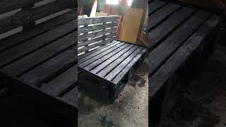 pallet headboardpalletbed palletheadboard New pallet headboard design wooden palletbed diy [upl. by Rhianon468]