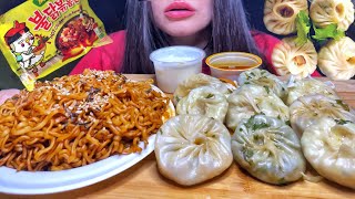 MOMO  DUMPLINGS  BLACK BEAN NOODLES  MUKBANG ASMR  EATING SOUNDS [upl. by Noitna]