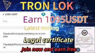 Millionaire tronlok Get 10000usdt for free online mining machine stable income become the next🔥🤑 [upl. by Upton]