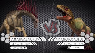 Amargasaurus VS Giganotosaurus Dinosaurs Colosseum Battle [upl. by Sawyere]