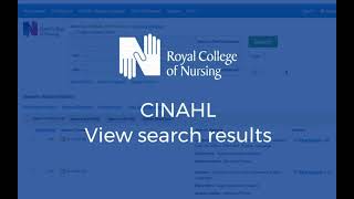 CINAHL database view search results [upl. by Haleeuqa]