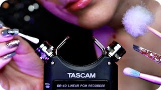 ASMR Tascam Tingly Ear Cleaning ✨ Mic Tapping Tweezers QTips Brushing Feather Pick ✨ NO TALKING [upl. by Srednas41]