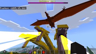 Rodan vs King Ghidorah In Minecraft [upl. by Eenrahc]