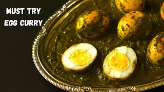 HAVE YOU TRIED EGG CURRY WITH SPINACH  Easy Palak Egg Curry  How To Make Spinach Egg Curry [upl. by Kneeland]