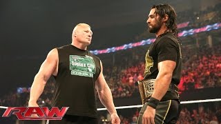 Brock Lesnar is revealed as Seth Rollins next challenger Raw June 15 2015 [upl. by Phox474]