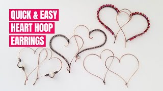 Simple Heart Earrings  A Quick and Easy Valentines Day Wire Wrapped Jewelry Tutorial [upl. by Jodee]