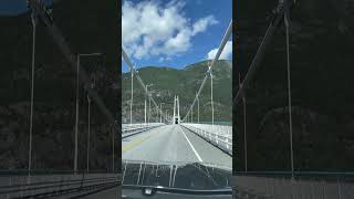 Driving on Hardanger Bridge that crosses Hardangerfjord norway travel fjord hardanger 峡湾 挪威 [upl. by Prussian]