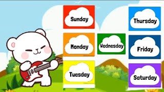 Days of the week  7 Days name  kids poem  preschool learning  kids education  little learners [upl. by Naicul357]