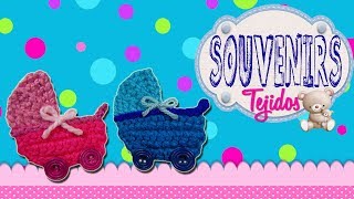 Carriola Souvenir tejido a crochet para baby shower  PASO A PASO [upl. by Artinahs97]