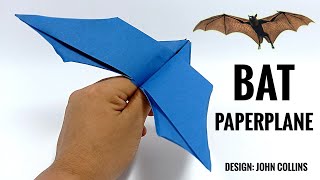 Cómo hacer un AVIÓN DE PAPEL que vuela como MURCIÉLAGO 🦇 diseño John Collins  avión de papel 007 [upl. by Yoshio]