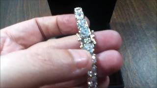 Caperci White Gold Plated Square Cut Cubic Zirconia Diamond Tennis Bracelet Review [upl. by Alyak]