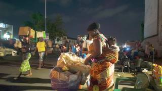 NIGHT IN AFRICA MARKET GHANA ACCRA MAKOLA [upl. by Mahtal]