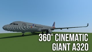 Minecraft 360 DEGREES Giant A320 Cinematic 4K60FPS [upl. by Wharton]