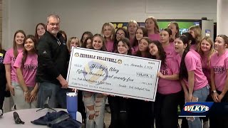 Fairdale High School volleyball team raises over 15000 for Shirleys Way [upl. by Massey]