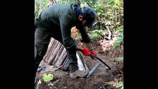 Building Warm Bushcraft Survival Shelter in Wildlife Fireplace Campfire Cooking ASMR DIY [upl. by Hamid]