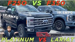 2023 Ford F250 Tremor Platinum vs 2023 F350 Tremor Lariat MPGs improve from engine break in [upl. by Beore]