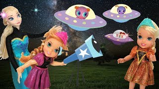 Anna and Elsa Toddlers Meet Distrollers from Space  Cute Nerlie Dolls Story  Toys  Goo Goo Galaxy [upl. by Brace574]