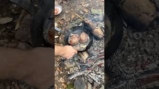 Filet Steak braten über offenem 🔥 outdoorcooking bushcraft survival outdoors nature [upl. by Auof]