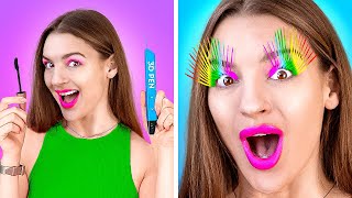 BRILLIANT HAIR AND BEAUTY HACKS  From Nerd To Popular Cool Girly Tips by 123 GO Like [upl. by Atonsah]