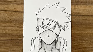 how to draw Kakashi Hatake  How to draw anime step by step  Easy drawing ideas for beginners [upl. by Layla]