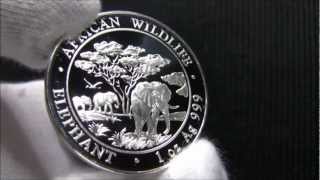 2012 Somalia Elephant 1 Oz Silver coin  African Wildlife 100 Shillings [upl. by Huntingdon268]