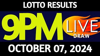 Lotto Result Today 900 pm draw October 07 2024 Monday PCSO LIVE [upl. by Nylessoj]