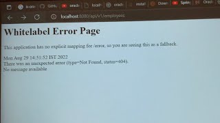 Whitelabel Error Page database error fix [upl. by Nnylirej]