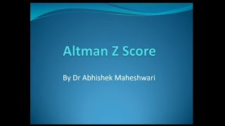 Altman Z Score [upl. by Guimar894]