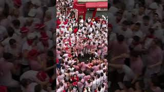 Pamplona sanfermin pamplonada yfm runningofthebulls spain travel traveltospain encierro [upl. by Idolah]