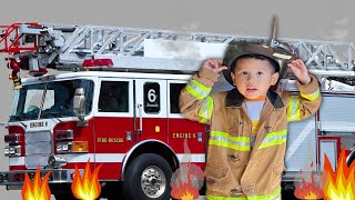 Real Fire Truck at The Children’s Museum  Fun Firefighter Experience for Kids [upl. by Loferski]