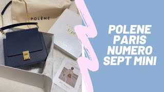 POLENE PARIS Numero Sept Mini Unboxing  Blue Textured Leather [upl. by Ahsenak]