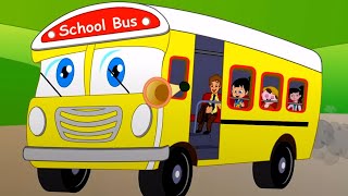 Wheels On The Bus Vehicles Rhymes and Cartoon Videos for Kids [upl. by Dixie]