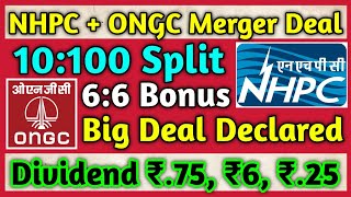 NHPC Ltd  ONGC Merger Deal • Stocks Declared High Dividend Bonus amp Split With Ex Dates [upl. by Bust]