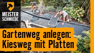 Gartenweg anlegen Kiesweg mit Platten  HORNBACH Meisterschmiede [upl. by Hayse]